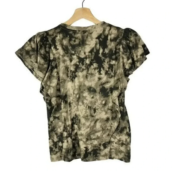 Generation Love Brown Tie Dye Flutter Short Sleeve Top XS - Picture 2 of 3